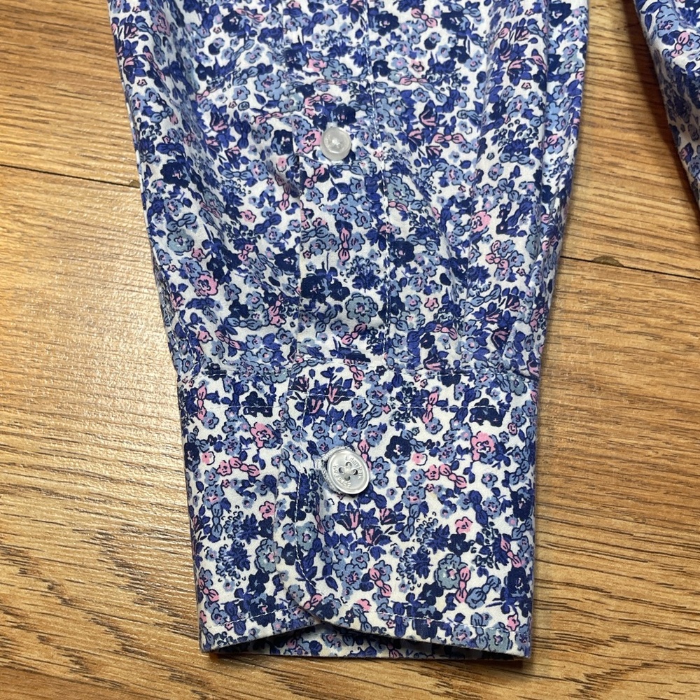 Navy Patterned Casual Button Down Shirt - image 5